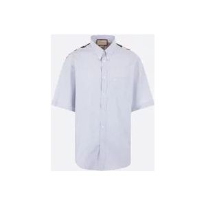 Gucci Multikleurig overhemd met korte mouwen en bedrukte achterkant en borstzak , Multicolor , Heren , Maat: XL
