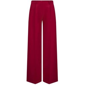 Nicowa - Geplooide Rechte Pijpen Broek - Rood
