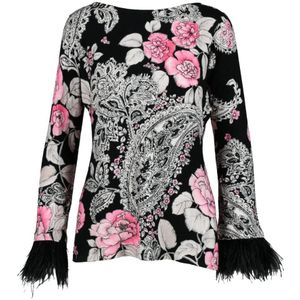 Twinset, Dames, Blouses & Shirts, Zwart, Maat: XL Viscose,