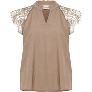 Cream, Dames, Blouses & Shirts, Beige, Maat: S