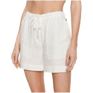 Tommy Hilfiger, Dames, Korte broeken, Wit, Maat: S Linnen,