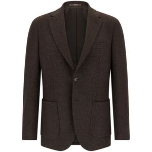 Boggi Milano, Heren, Jassen, Bruin, Maat: S Wol,