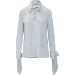 Givenchy, Dames, Blouses & Shirts, Blauw, Maat: S Zijde,