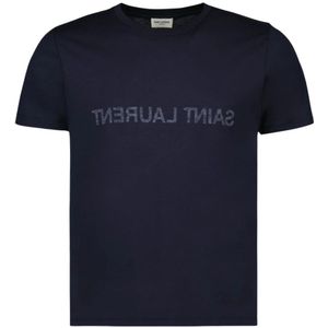 Saint Laurent, Heren, Tops, Blauw, Maat: 2XL Katoen,