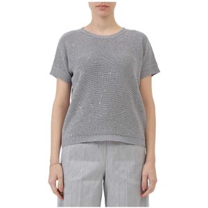 Le Tricot Perugia, Dames, Truien, Grijs, Maat: XS Katoen,