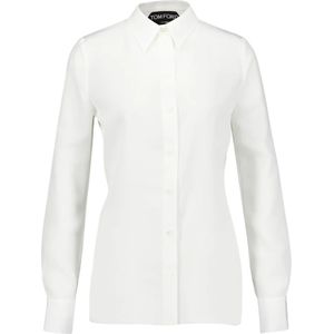 Tom Ford, Dames, Blouses & Shirts, Wit, Maat: 3XS Zijde,