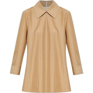 Jil Sander, Dames, Blouses & Shirts, Beige, Maat: XS Wol,