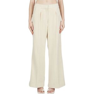 Jacquemus, Dames, Broeken, Beige, Maat: S Katoen,