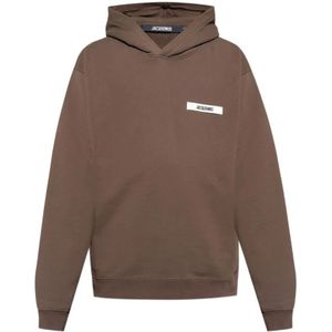 Jacquemus, Heren, Sweatshirts & Hoodies, Bruin, Maat: M Katoen,