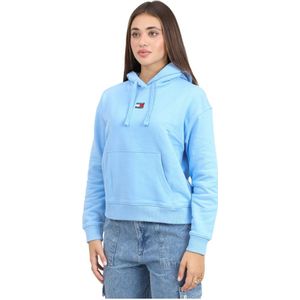 Tommy Jeans, Dames, Sweatshirts & Hoodies, Blauw, Maat: S Katoen,
