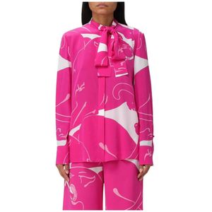 Valentino, Dames, Blouses & Shirts, Roze, Maat: S Zijde,