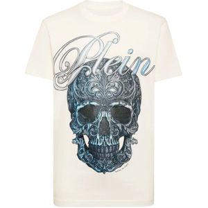 Philipp Plein, Heren, Tops, Beige, Maat: L Katoen,