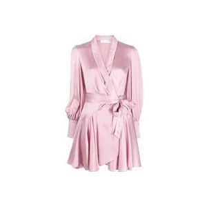 Zimmermann Roze Zijden Wikkeljurk , Pink , Dames , Maat: S