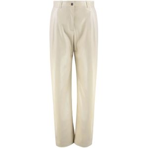 Pinko, Dames, Broeken, Beige, Maat: 3XS Leer,