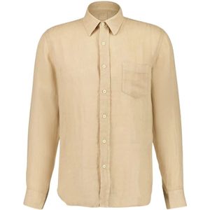 120% Lino, Heren, Overhemden, Beige, Maat: XL Linnen,