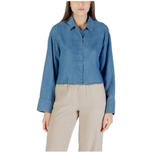 Only, Dames, Blouses & Shirts, Blauw, Maat: L Denim,