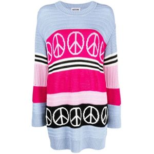 Moschino, Dames, Jurken, Veelkleurig, Maat: XS Wol,