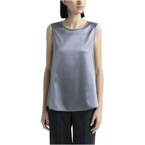 Peserico, Dames, Tops, Grijs, Maat: S Zijde,