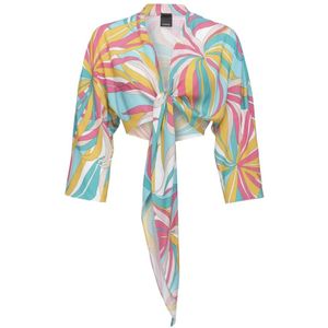 Pinko - Crop Top en Wijde Pijpen Broek Set - Multicolor - Viscose