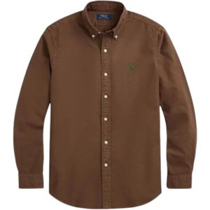Ralph Lauren - Custom FIT Garment-Dyed Oxford Shirt - Bruin - Katoen