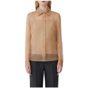 Fabiana Filippi, Dames, Blouses & Shirts, Bruin, Maat: S Zijde,