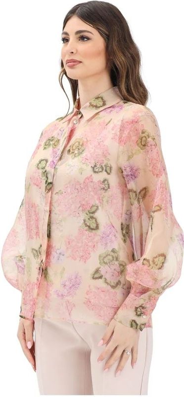 Max Mara - Floral Long Sleeve Shirt - Beige - Overhemd