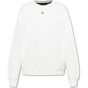 Dolce & Gabbana, Heren, Sweatshirts & Hoodies, Wit, Maat: S Katoen,