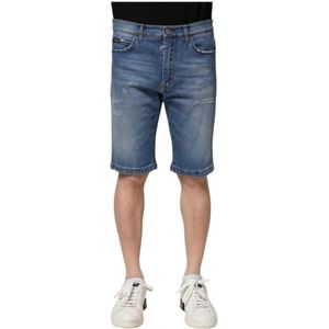 Dolce & Gabbana, Heren, Korte broeken, Blauw, Maat: XS Denim,