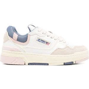 Autry Witte en roze hoge sneakers , White , Dames , Maat: 39 EU