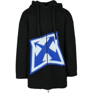 Off White, Heren, Sweatshirts & Hoodies, Zwart, Maat: L Wol,