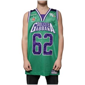 Dolce & Gabbana, Heren, Tops, Groen, Maat: 3XS Poliester,