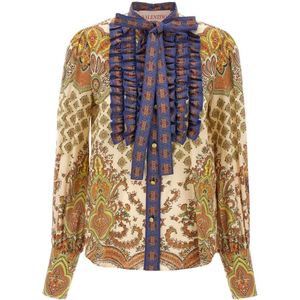 Valentino Garavani, Dames, Blouses & Shirts, Veelkleurig, Maat: S Katoen,