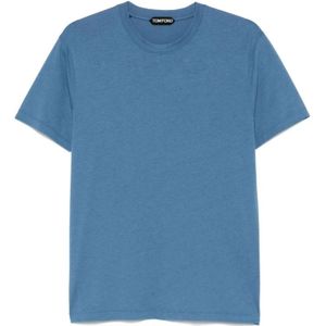 Tom Ford, Heren, Tops, Blauw, Maat: M Katoen,