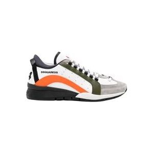 Dsquared2 Lage Legendary Sportschoen - 40, Wit, Grijs, Oranje , Multicolor , Heren , Maat: 39 EU