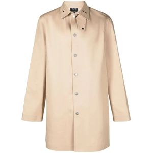 A.p.c., Heren, Mantels, Beige, Maat: XL Katoen,