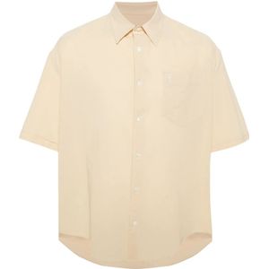 Ami Paris, Heren, Overhemden, Beige, Maat: M Katoen,