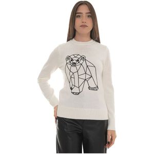 Emporio Armani Ea7, Dames, Truien, Wit, Maat: M Acryl,