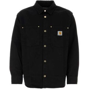 Carhartt Wip, Heren, Overhemden, Zwart, Maat: S Denim,