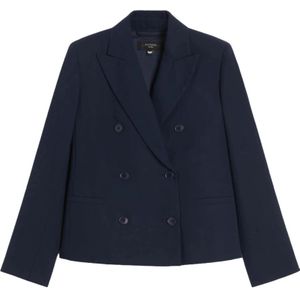 Weekend Max Mara, Dames, Jassen, Blauw, Maat: 2XS Katoen,