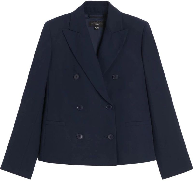 Weekend Max Mara, Dames, Jassen, Blauw, Maat: 2XS Katoen,