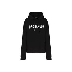 Dsquared2 Zwarte katoenen sweatshirt met capuchon , Black , Dames , Maat: XS