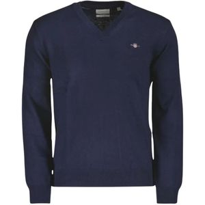 Gant, Heren, Truien, Blauw, Maat: S Katoen,