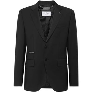 Philipp Plein, Heren, Jassen, Zwart, Maat: L Wol,