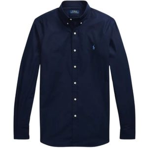 Polo Ralph Lauren, Heren, Overhemden, Blauw, Maat: S Katoen,
