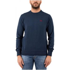 La Martina, Heren, Sweatshirts & Hoodies, Blauw, Maat: L Katoen,