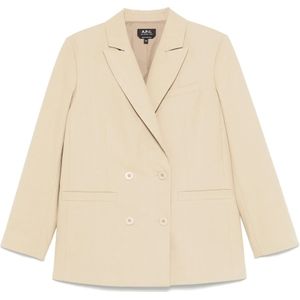 A.p.c., Dames, Jassen, Beige, Maat: S Katoen,