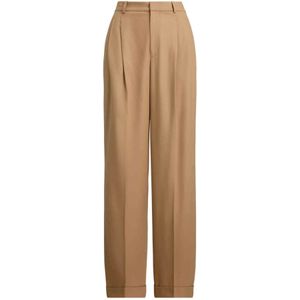 Polo Ralph Lauren, Dames, Broeken, Beige, Maat: 2XS Wol,