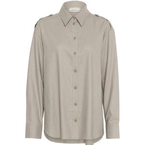 Gestuz, Dames, Blouses & Shirts, Beige, Maat: S Linnen,
