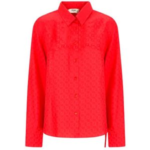 Fendi, Dames, Blouses & Shirts, Rood, Maat: XS