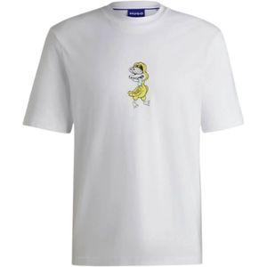 Hugo, Heren, Tops, Wit, Maat: M Katoen,